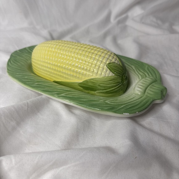 BRESOLIN Other - VTG Italian Pottery Corn Cob Maize Butter Dish Bresolin Kitsch Whimsy Cottage